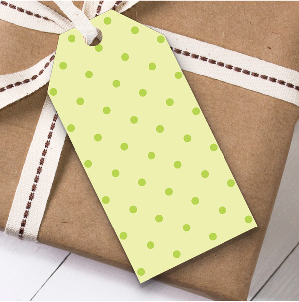 Yellow And Lime Green Small Spots Birthday Present Favor Gift Tags