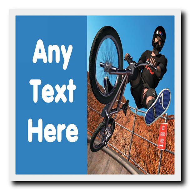 Bike Bmx Personalised Drinks Mat Coaster