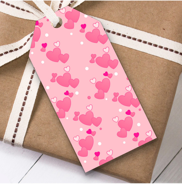 Pink Cute Heart Cluster Zig Zag Birthday Present Favor Gift Tags