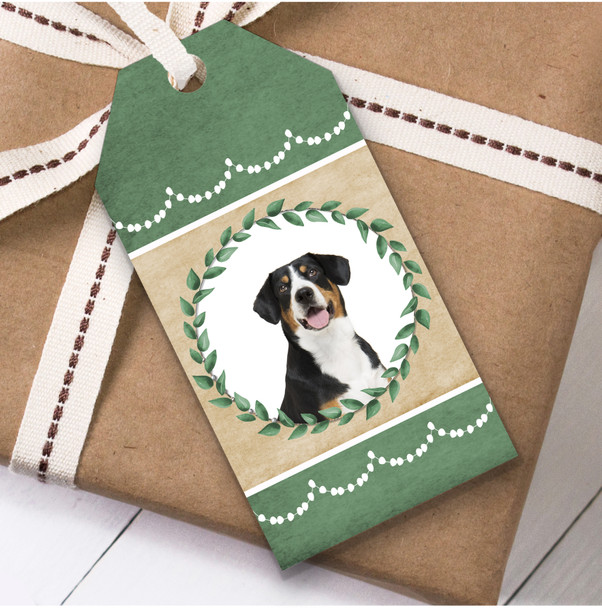 Entlebucher Mountain Dog Green Birthday Present Favor Gift Tags