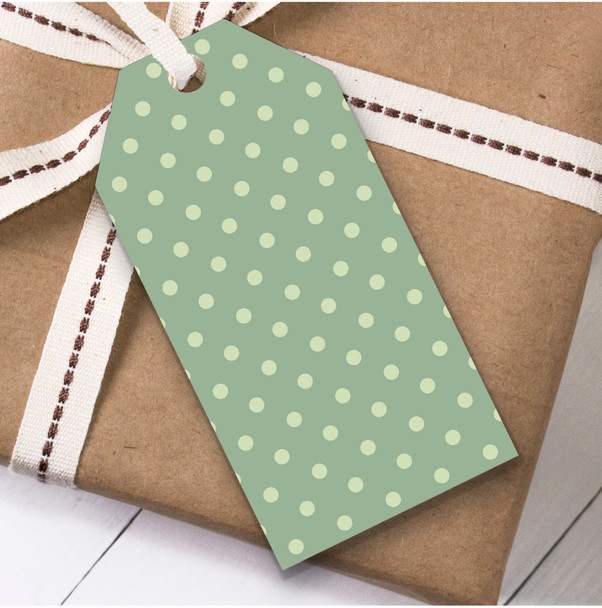 Tiny Light Green Multiple Dots Birthday Present Favor Gift Tags