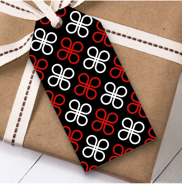 Black Red White Spade Clovers Birthday Present Favor Gift Tags