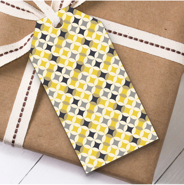 Grey And Yellow Twinkle Stars Birthday Present Favor Gift Tags