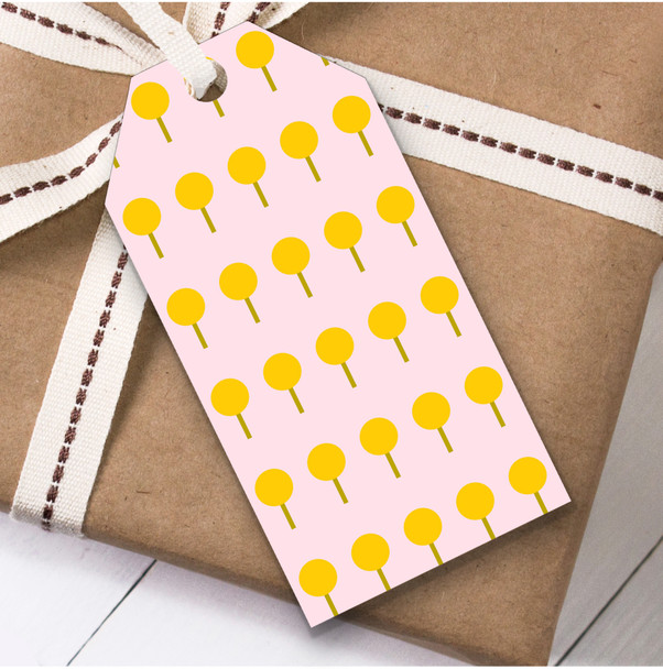 Mustard Lollipops Repeat Pink Birthday Present Favor Gift Tags