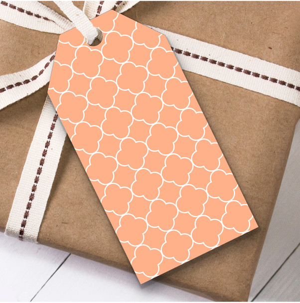 Peach Clover Multiple Repeat Birthday Present Favor Gift Tags