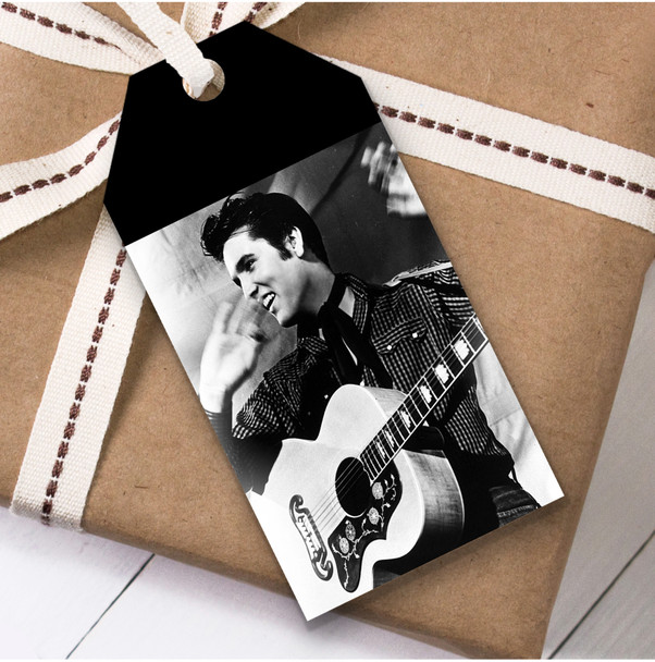 Elvis Presley Black & White Birthday Present Favor Gift Tags