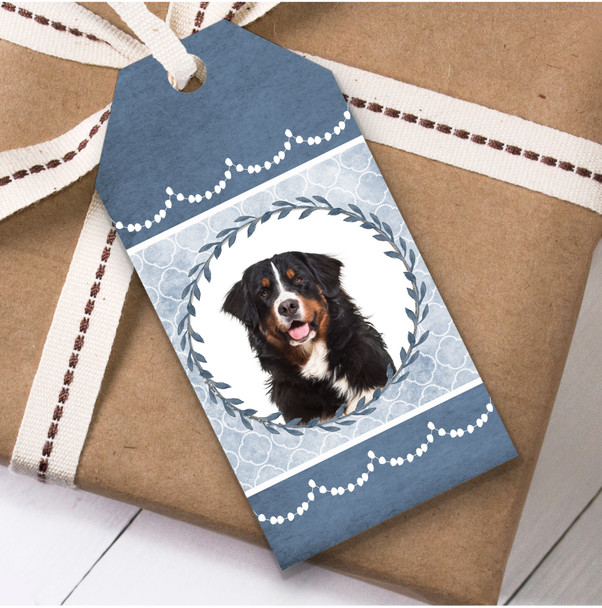 Bernese Mountain Dog Blue Birthday Present Favor Gift Tags