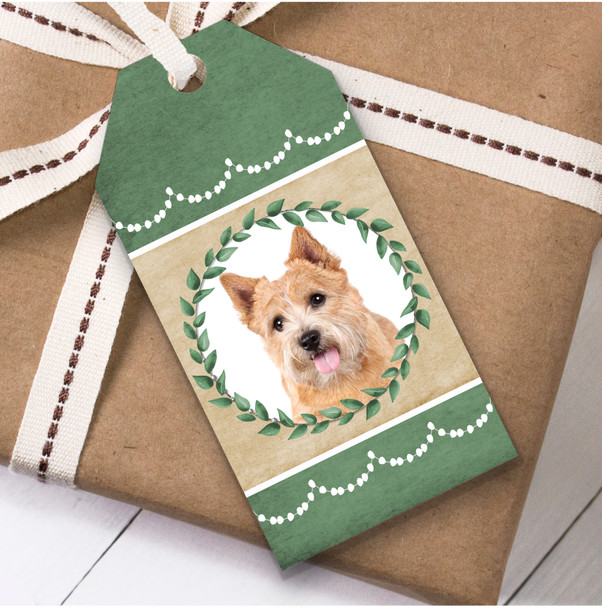 Norwich Terrier Dog Green Birthday Present Favor Gift Tags