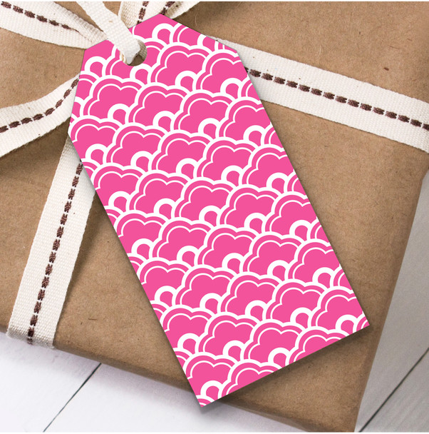 Pink And White Leaf Bumps Birthday Present Favor Gift Tags