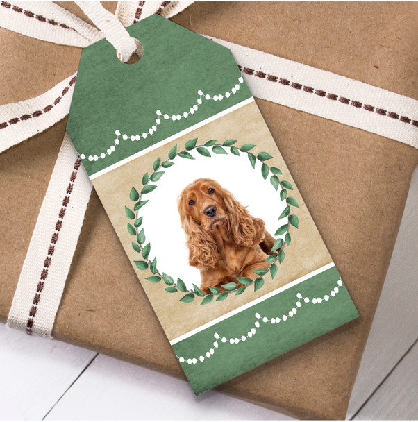 Cocker Spaniel Dog Green Birthday Present Favor Gift Tags