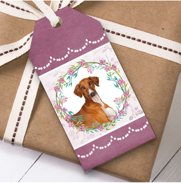 Azawakh Dog Pink Floral Birthday Present Favor Gift Tags