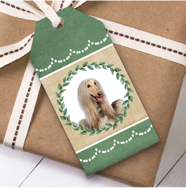 Afghan Hound Dog Green Birthday Present Favor Gift Tags