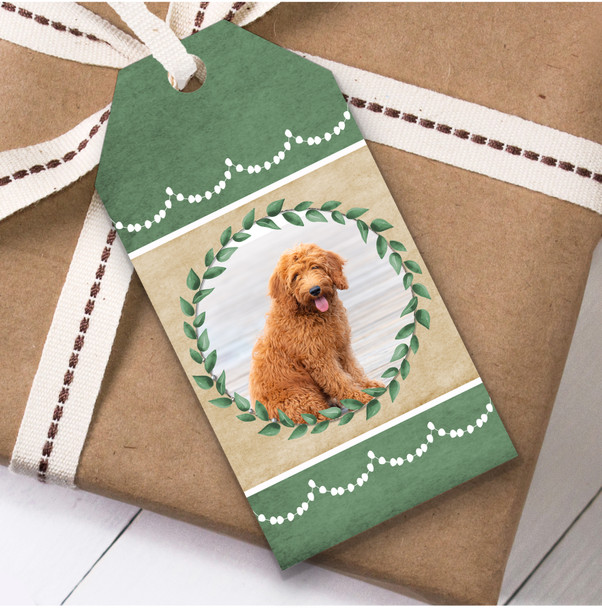 Goldendoodle Dog Green Birthday Present Favor Gift Tags