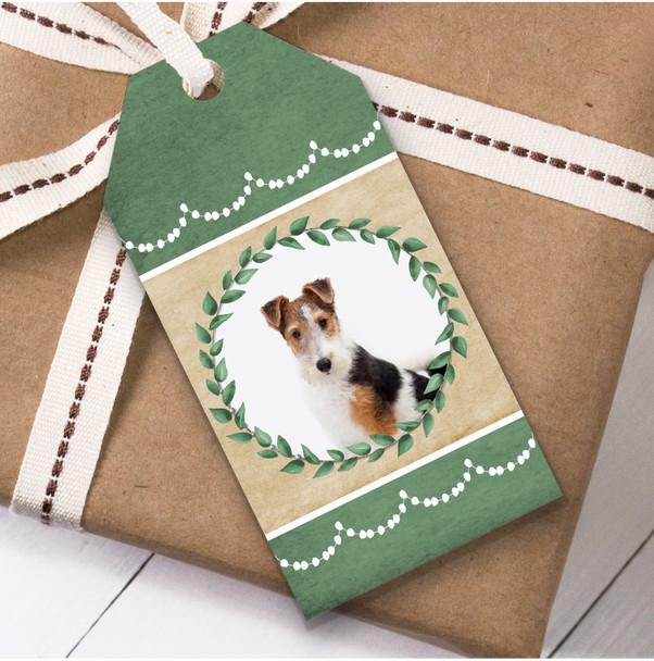 Fox Terrier Dog Green Birthday Present Favor Gift Tags