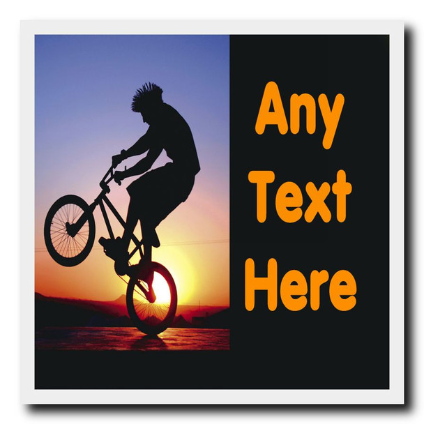 Bmx Biker Personalised Drinks Mat Coaster