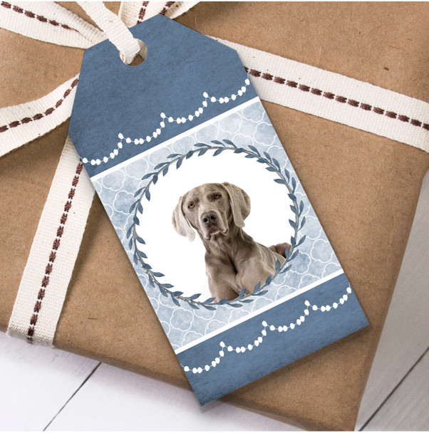 Weimaraner Dog Blue Birthday Present Favor Gift Tags