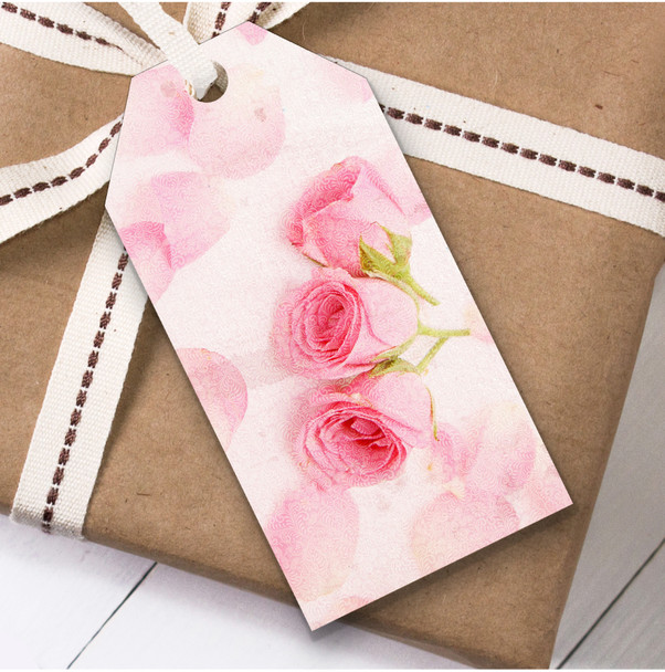 Baby Pink Roses Birthday Present Favor Gift Tags