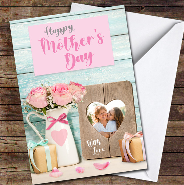 Flowers Gift Your Photo Frame Personalised Mother's Day Card