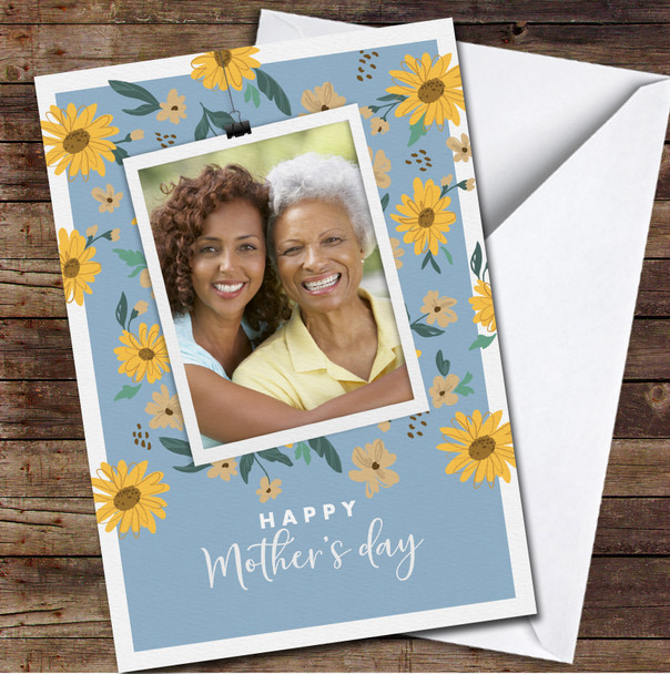 Your Photo With Sunflowers Personalised Mother's Day Card