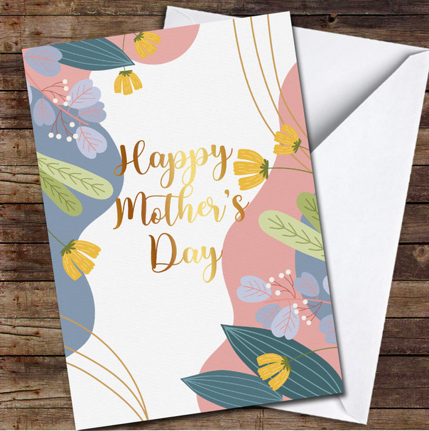 Flowers And Gold Letters Personalised Mother's Day Card