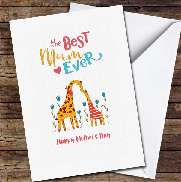 Giraffe Mum And Baby Personalised Mother's Day Card