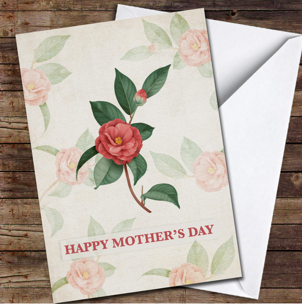 Vintage Style Rose Personalised Mother's Day Card