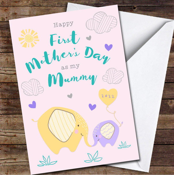 First Mother's Day Elephants Personalised Mother's Day Card