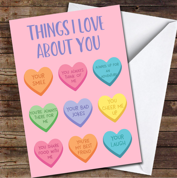 Love Sweets Reasons Why I Love You Personalised Valentine's Day Card