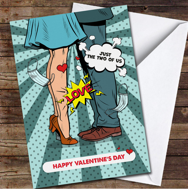Kissing Couple Pop Art Retro Personalised Valentine's Day Card