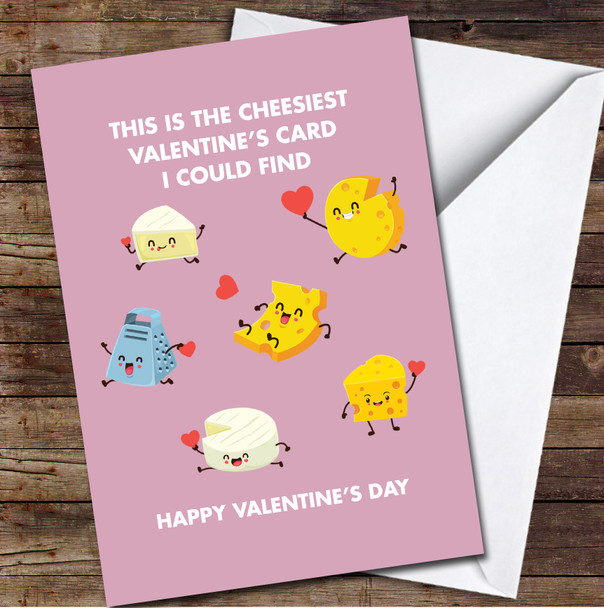 Cute Cheese Characters Personalised Valentine's Day Card