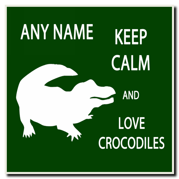 Keep Calm And Love Crocodiles Personalised Drinks Mat Coaster