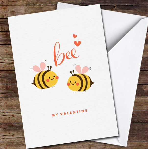 Cute Bee Cartoon Personalised Valentine's Day Card