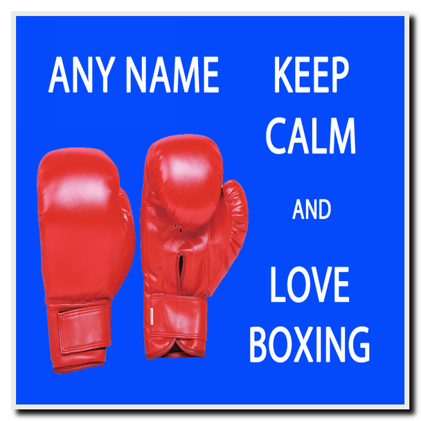 Keep Calm And Love Boxing Personalised Drinks Mat Coaster