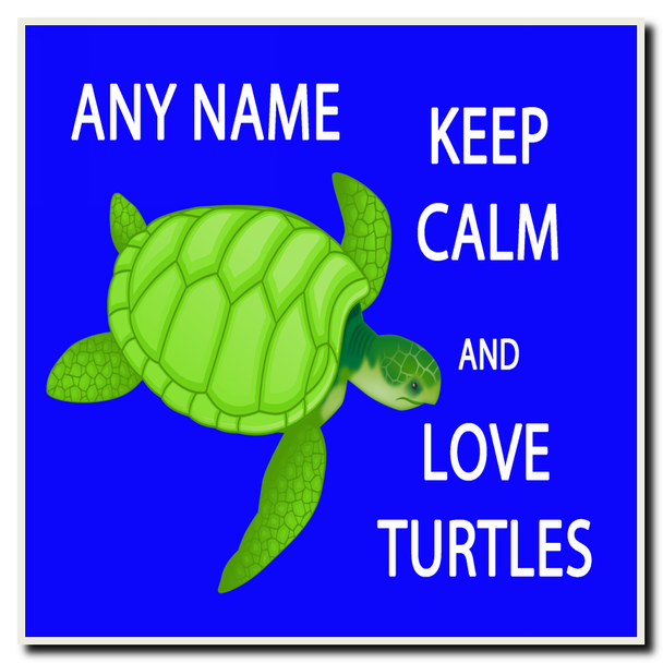 Keep Calm And Love Turtles Personalised Drinks Mat Coaster