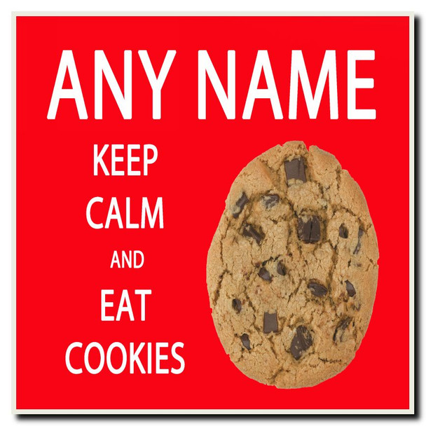 Keep Calm And Eat Cookies Personalised Drinks Mat Coaster