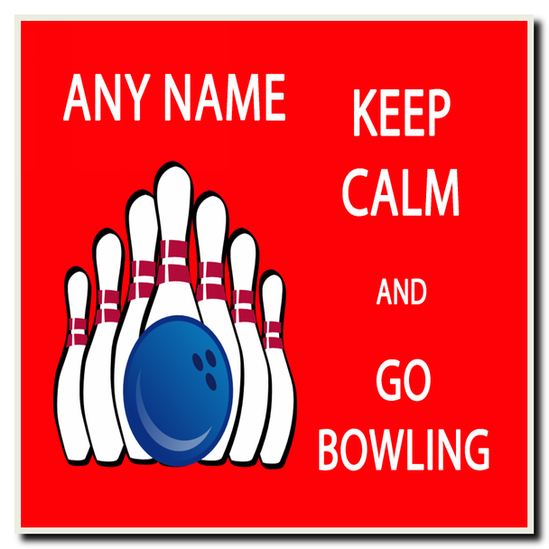 Keep Calm And Go Bowling Personalised Drinks Mat Coaster