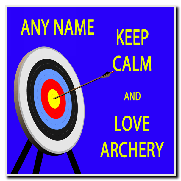 Keep Calm And Love Archery Personalised Drinks Mat Coaster