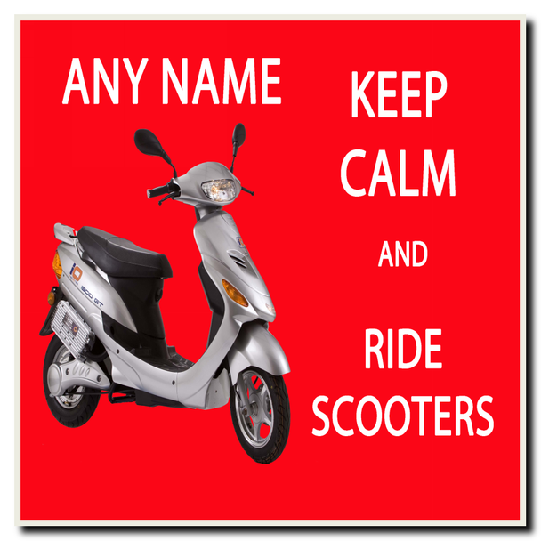 Keep Calm And Ride Scooters Personalised Drinks Mat Coaster