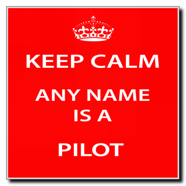 Pilot Personalised Keep Calm Coaster