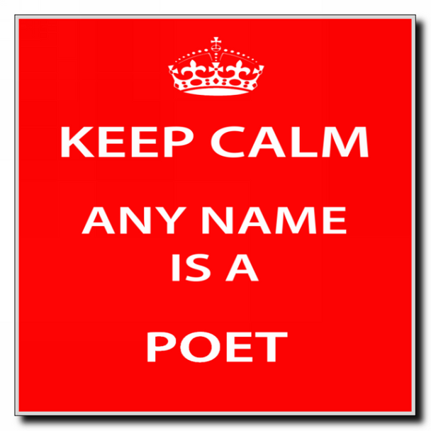 Poet Personalised Keep Calm Coaster