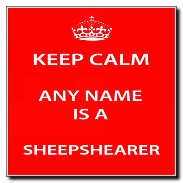 Sheepshearer Personalised Keep Calm Coaster