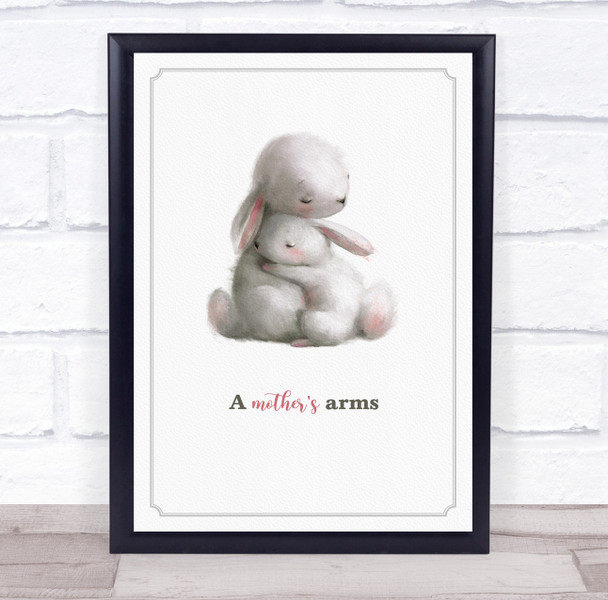 Hare Bunny Rabbit Mother With Child Personalised Gift Art Print
