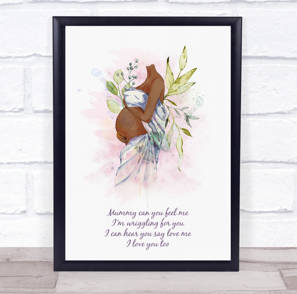 Watercolour Silhouette Of Pregnant Woman Wall Print Personalised Gift Print