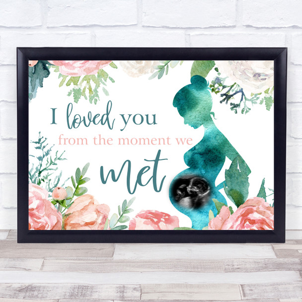 Ultrasound Scan Photo Vintage Floral Personalised Gift Art Print