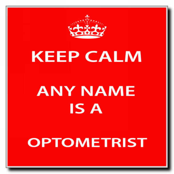 Optometrist Personalised Keep Calm Coaster