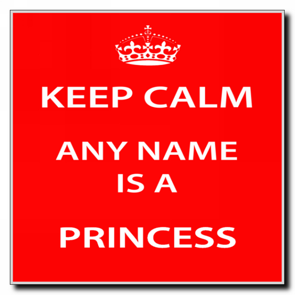 Princess Personalised Keep Calm Coaster