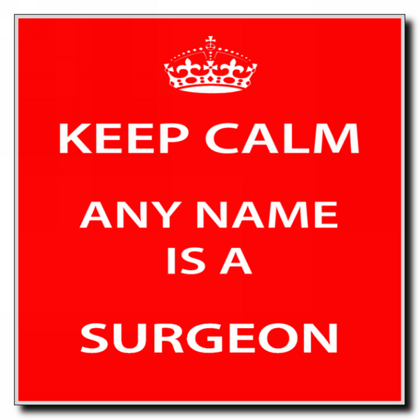 Surgeon Personalised Keep Calm Coaster