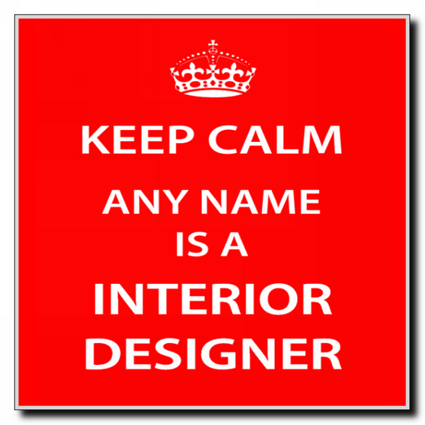 Interior Designer Personalised Keep Calm Coaster