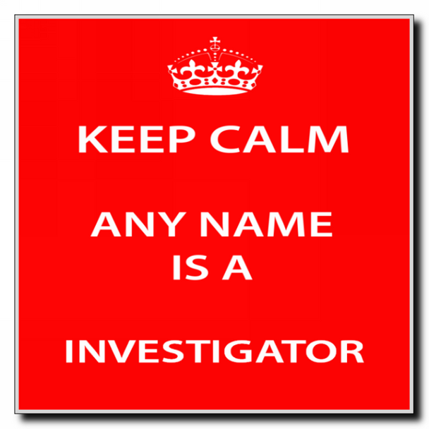 Investigator Personalised Keep Calm Coaster