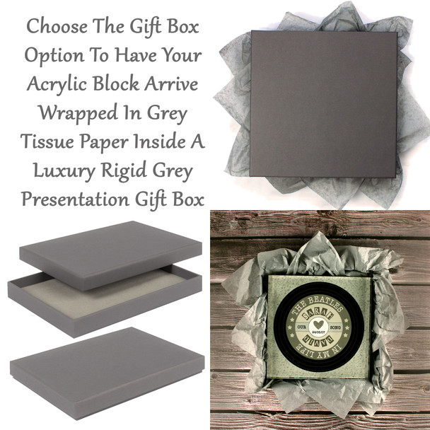 Note Paper and Pen Any Song Lyric Acrylic Block